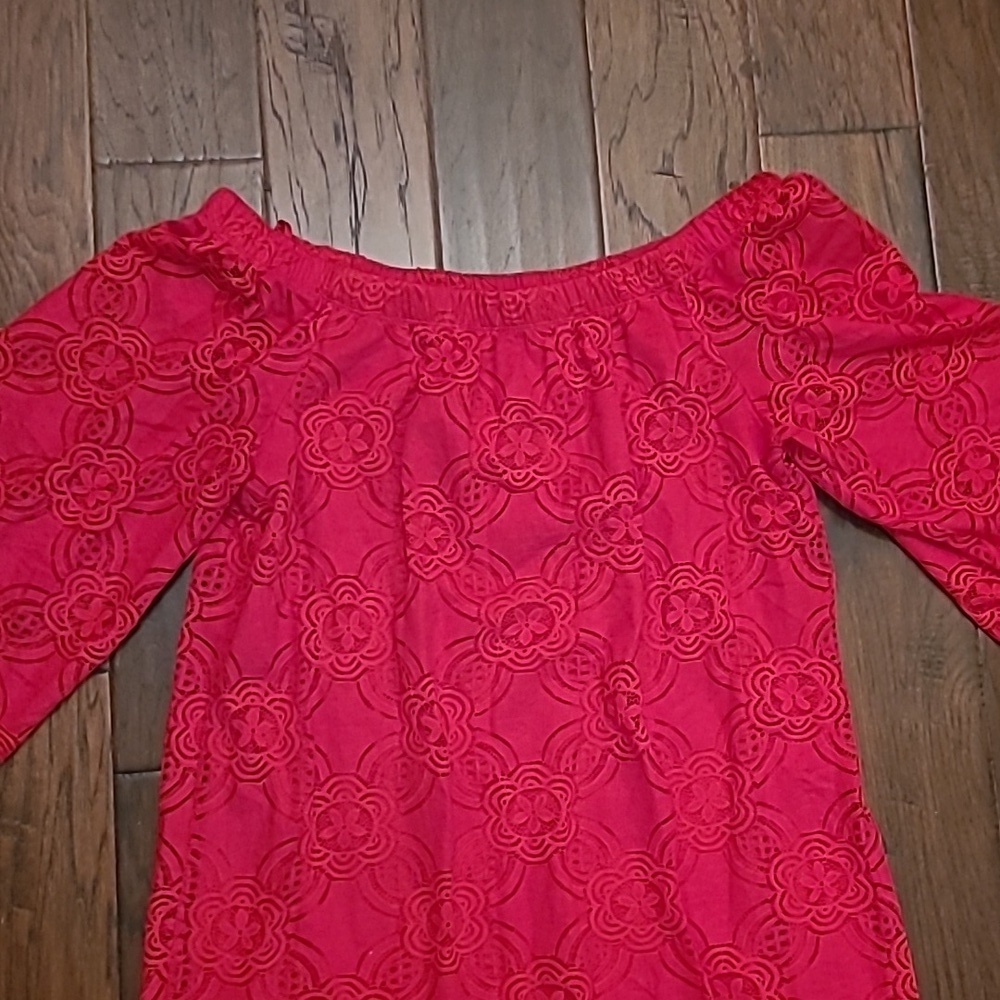Tiana B women's red off-the-shoulder dress size 12 - Picture 2 of 9